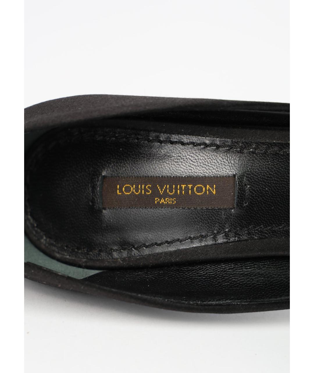 LOUIS VUITTON Черные текстильные босоножки, фото 5