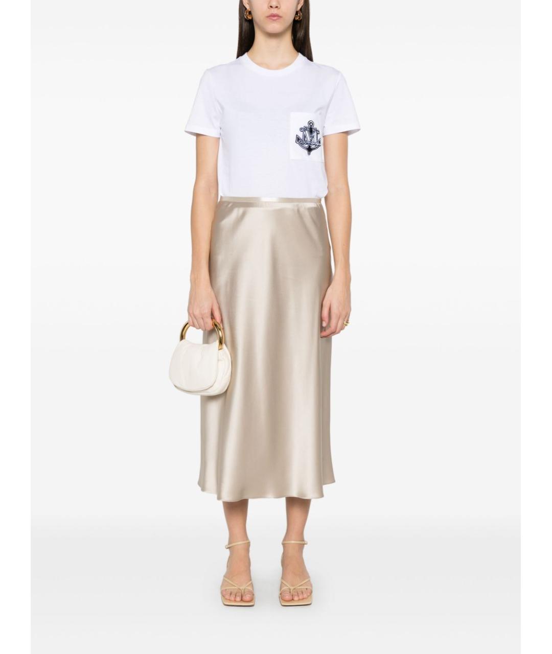 MAX MARA Белая хлопковая футболка, фото 5