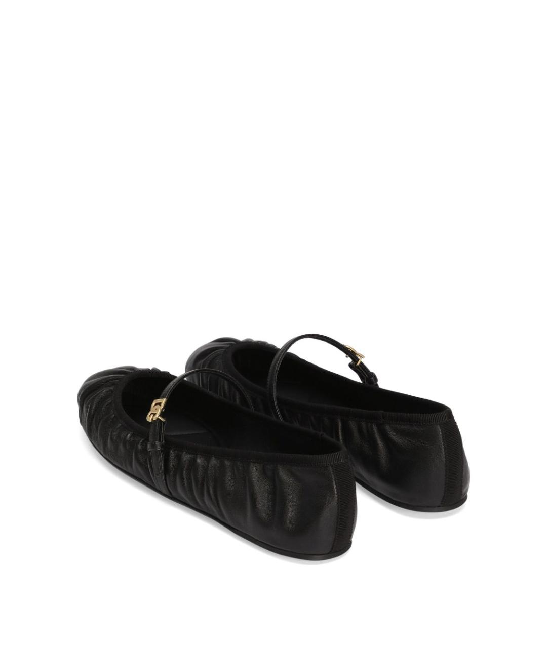DOLCE&GABBANA Черные кожаные балетки, фото 2