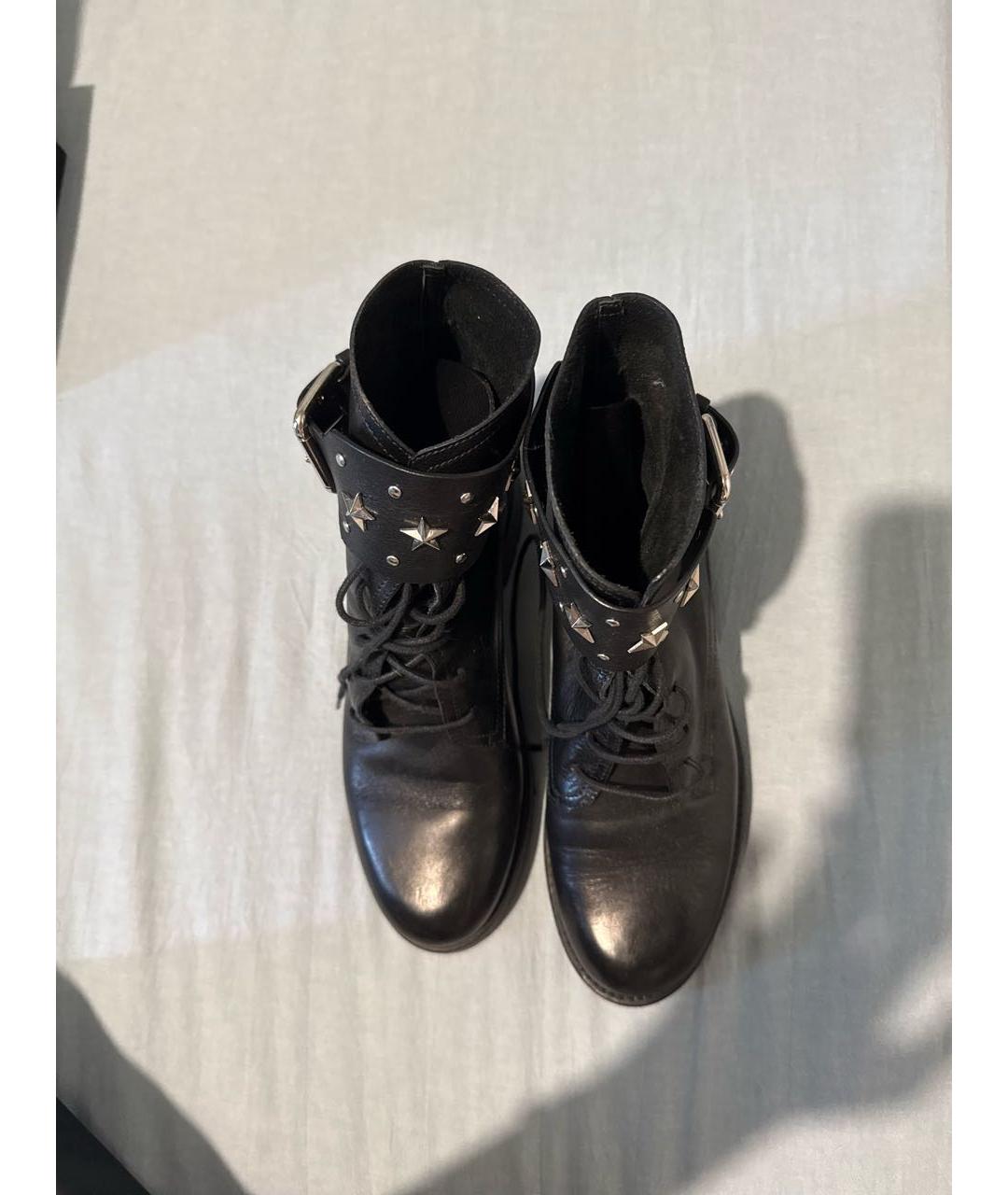 RED VALENTINO Черные кожаные ботинки, фото 3
