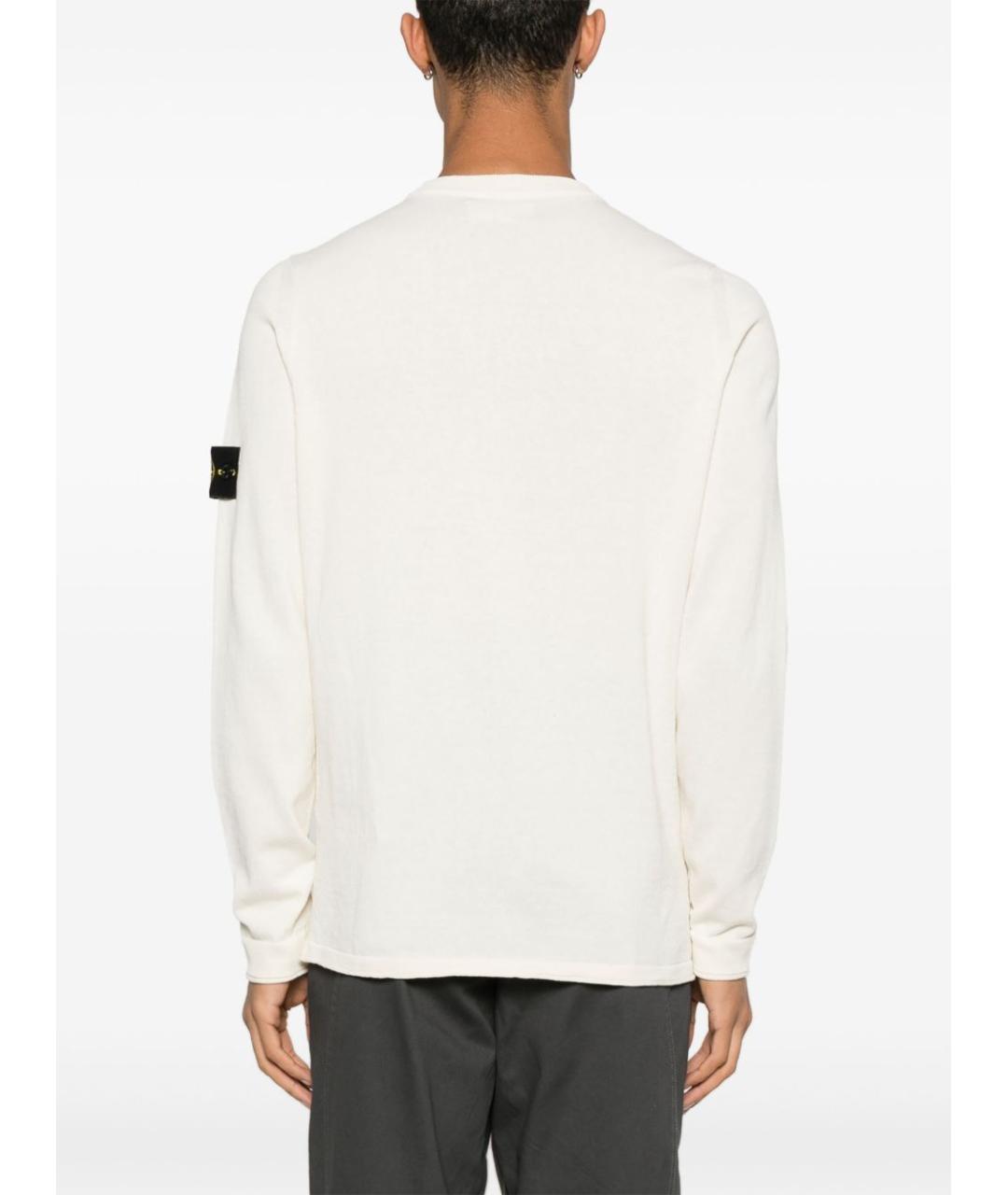 STONE ISLAND Бежевый хлопковый джемпер / свитер, фото 5