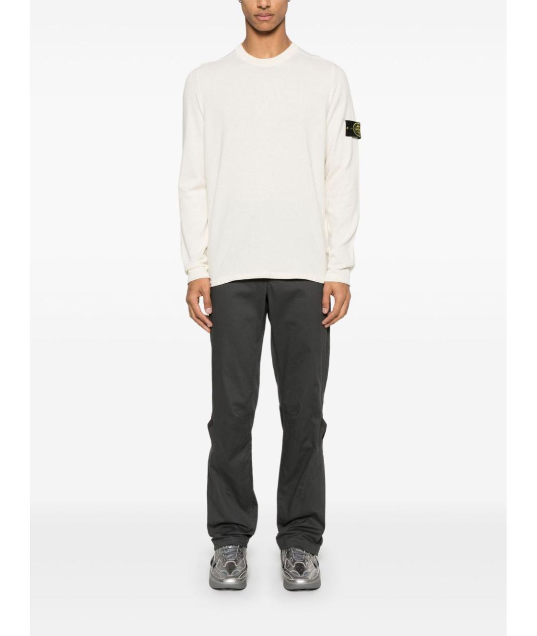 STONE ISLAND Бежевый хлопковый джемпер / свитер, фото 4