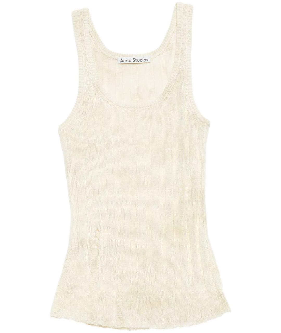 ACNE STUDIOS Бежевая хлопковая футболка, фото 1