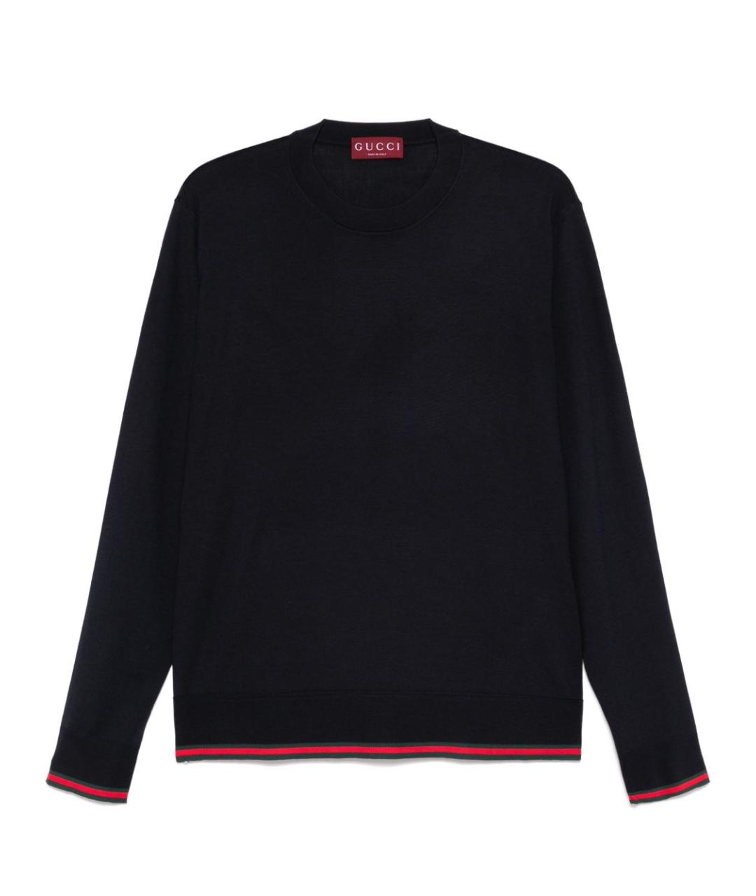 GUCCI Темно-синий шерстяной джемпер / свитер, фото 1