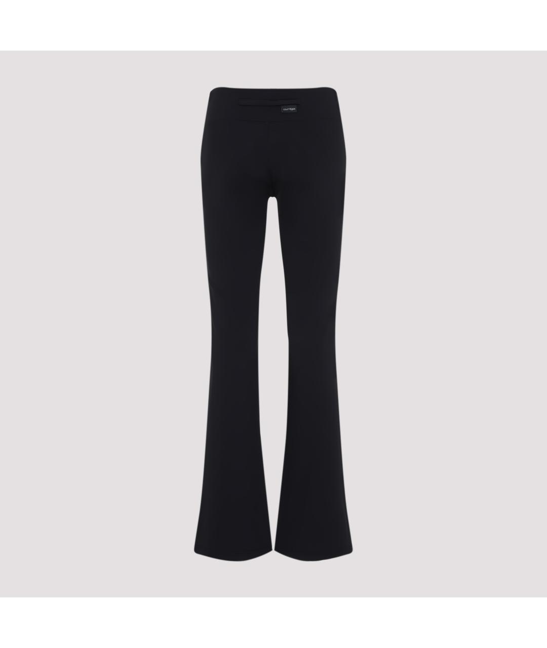 COURREGES Черные синтетические прямые брюки, фото 2