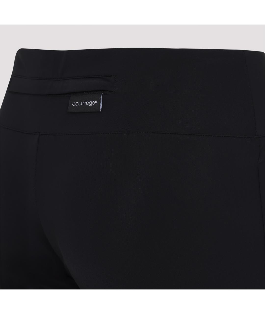 COURREGES Черные синтетические прямые брюки, фото 3