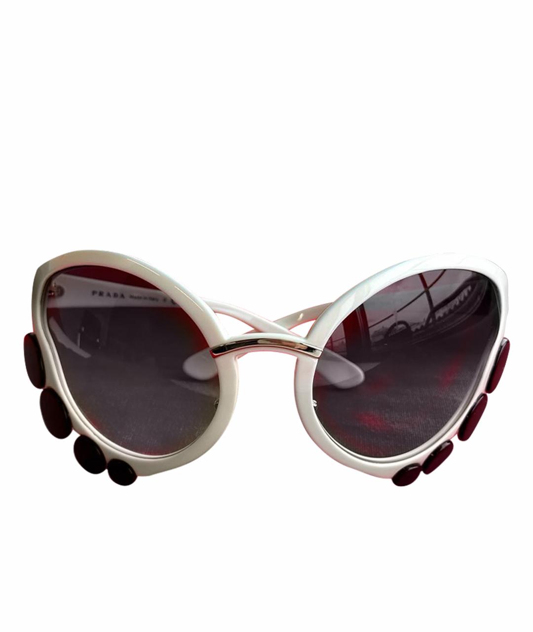 PRADA Белые пластиковые солнцезащитные очки, фото 1
