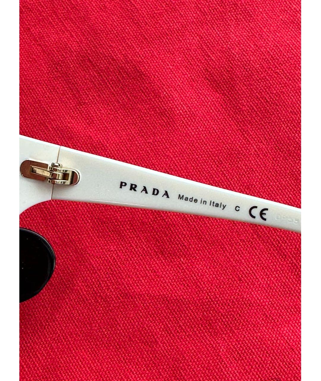 PRADA Белые пластиковые солнцезащитные очки, фото 5