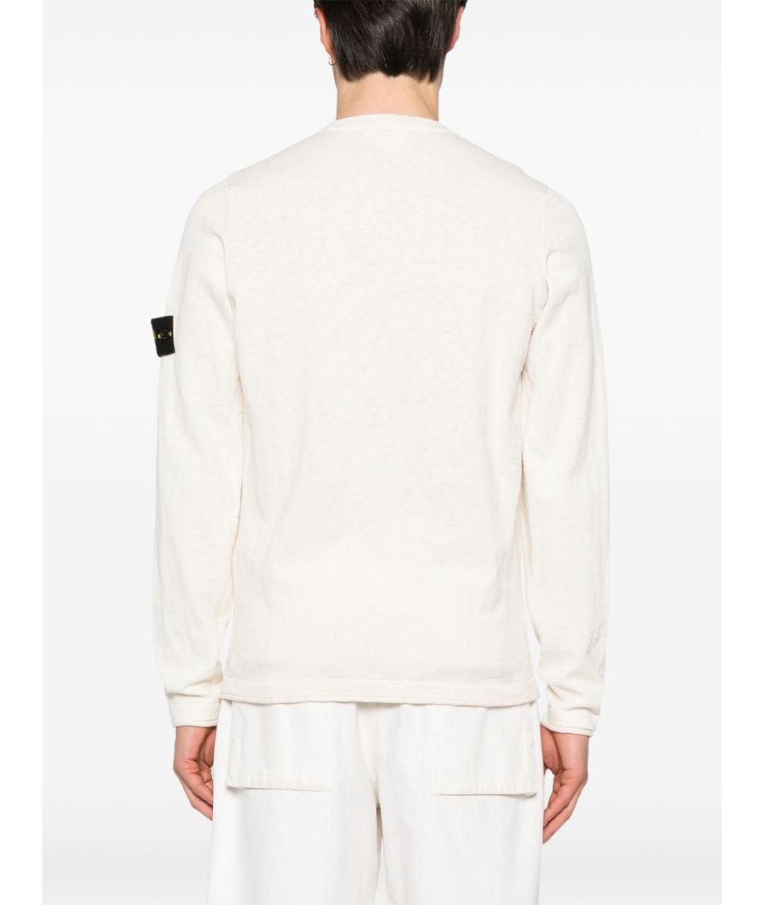STONE ISLAND Бежевый хлопковый джемпер / свитер, фото 3
