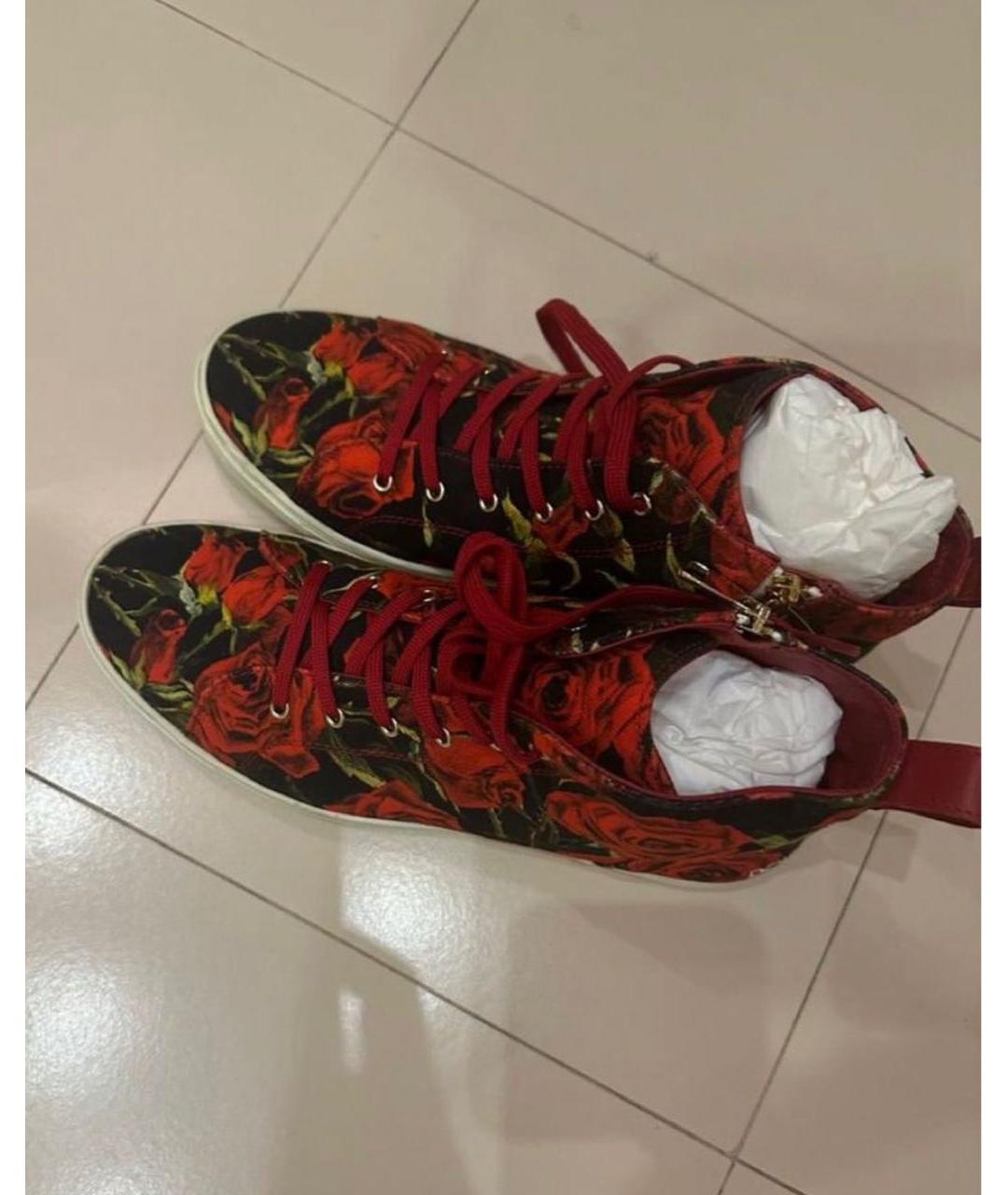 DOLCE&GABBANA Красные кожаные кеды, фото 2