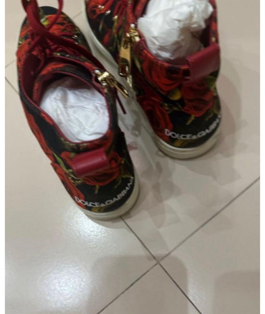DOLCE&GABBANA Красные кожаные кеды, фото 3