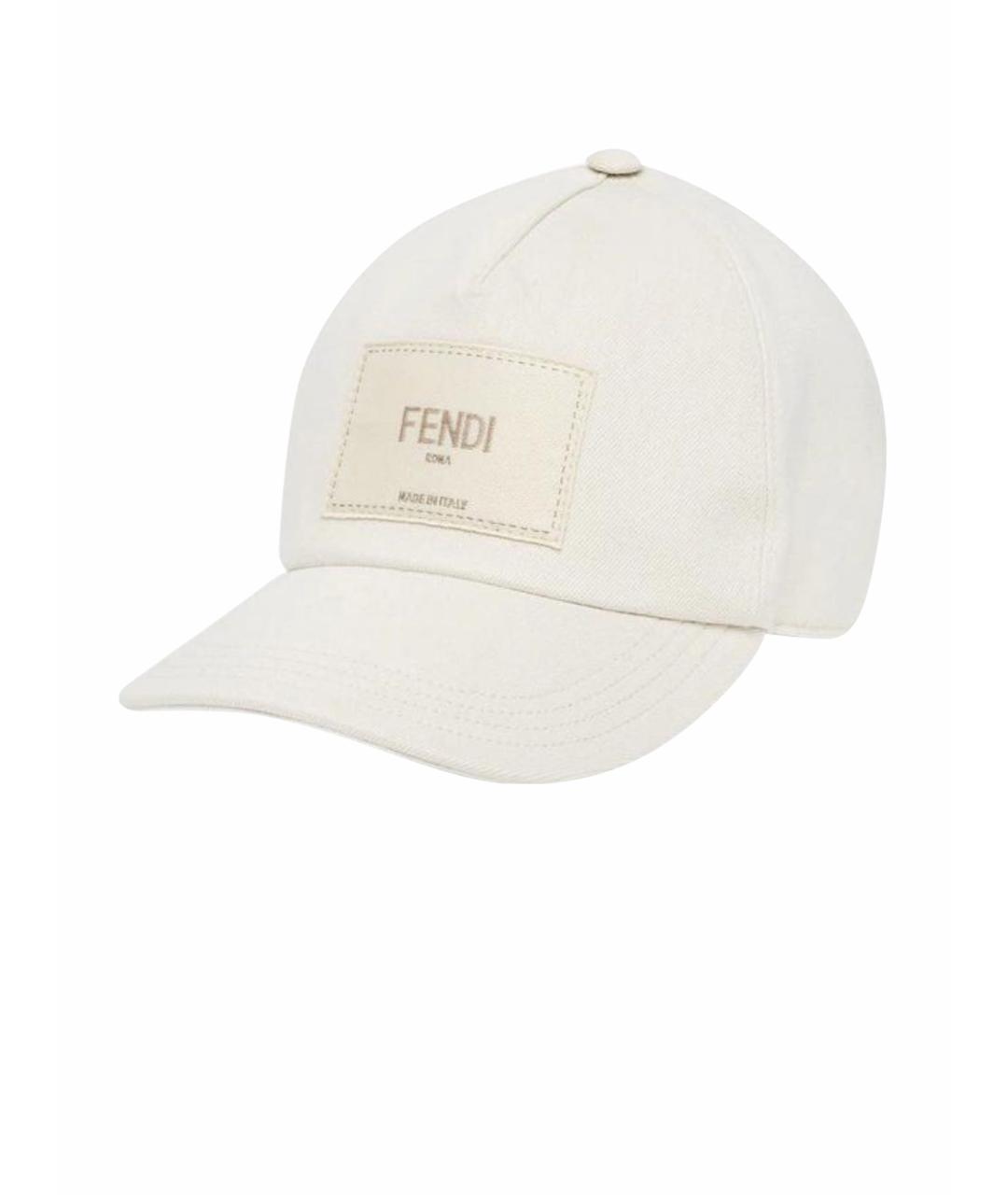 FENDI Белая хлопковая кепка, фото 1