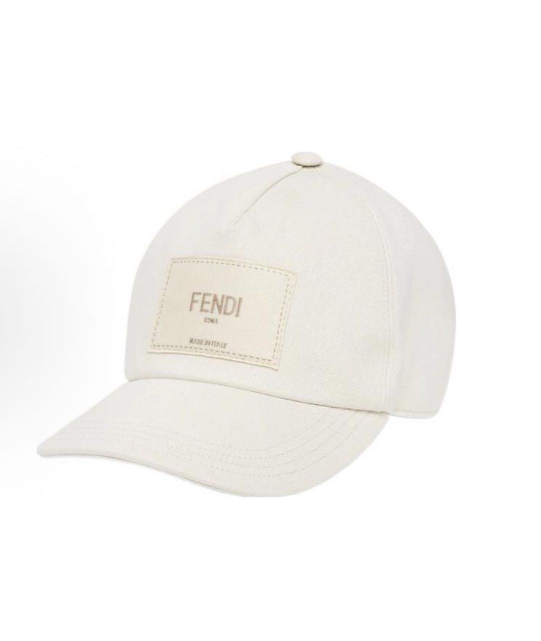 FENDI Белая хлопковая кепка, фото 3