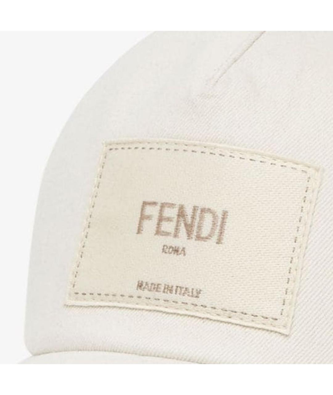 FENDI Белая хлопковая кепка, фото 2