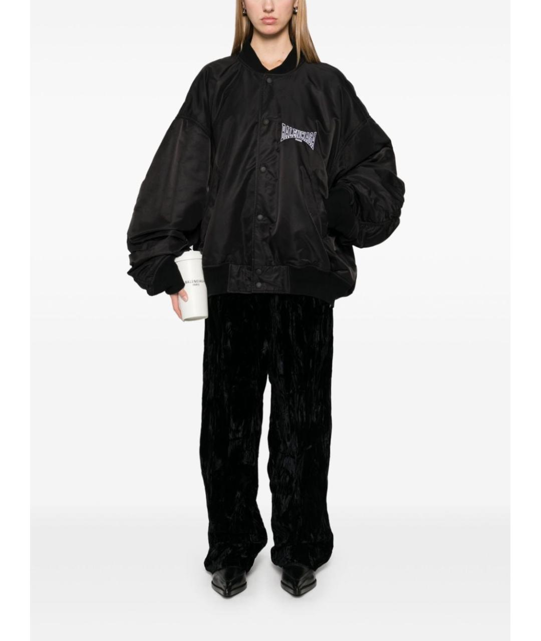 BALENCIAGA Черная полиамидовая куртка, фото 4