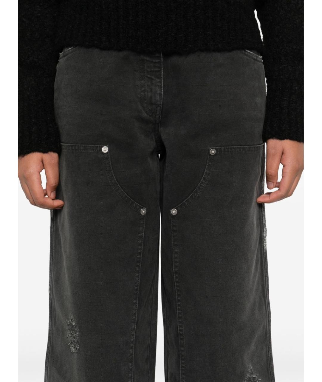 GOLDEN GOOSE DELUXE BRAND Черные полиэстеровые прямые брюки, фото 2