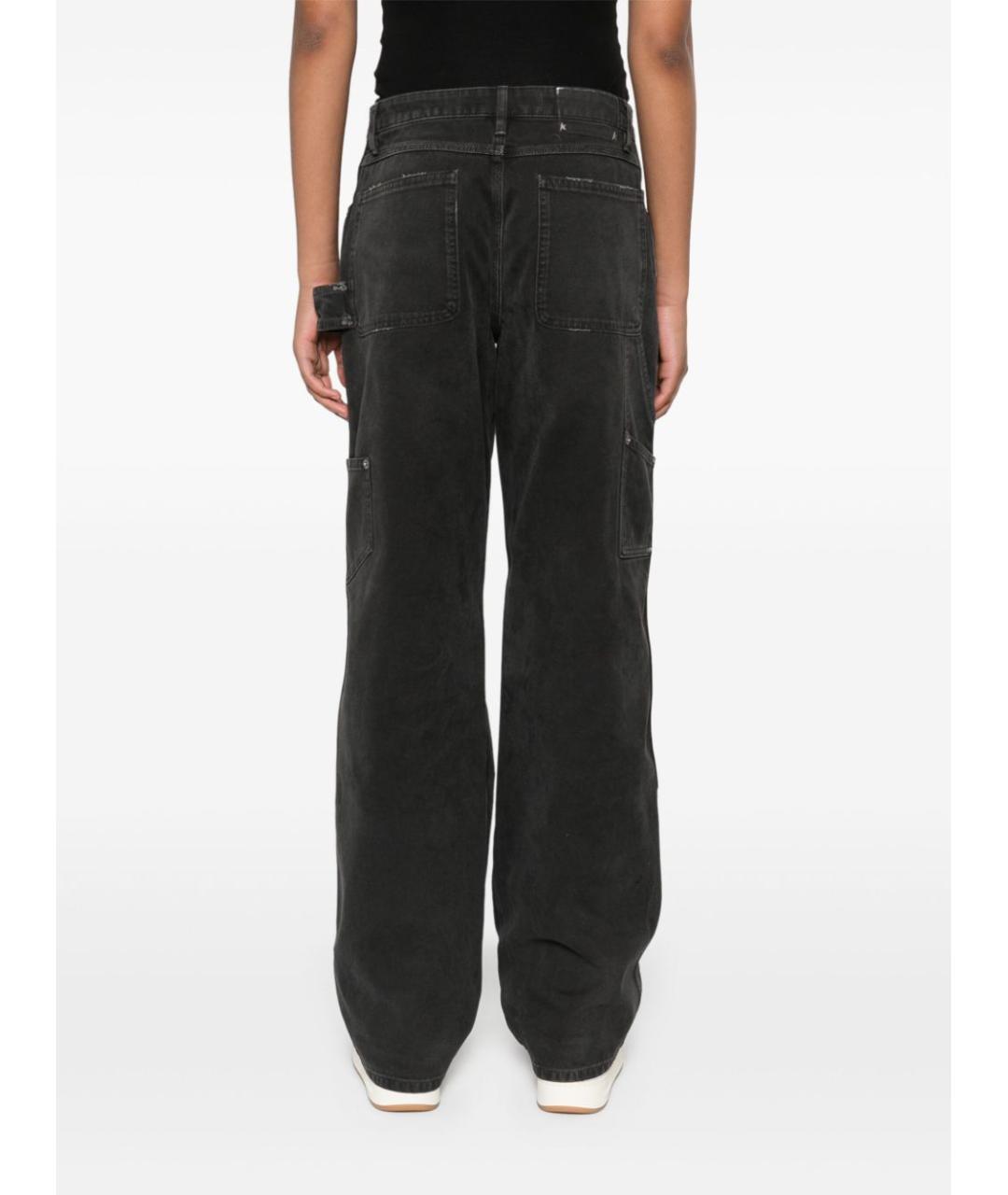 GOLDEN GOOSE DELUXE BRAND Черные полиэстеровые прямые брюки, фото 4