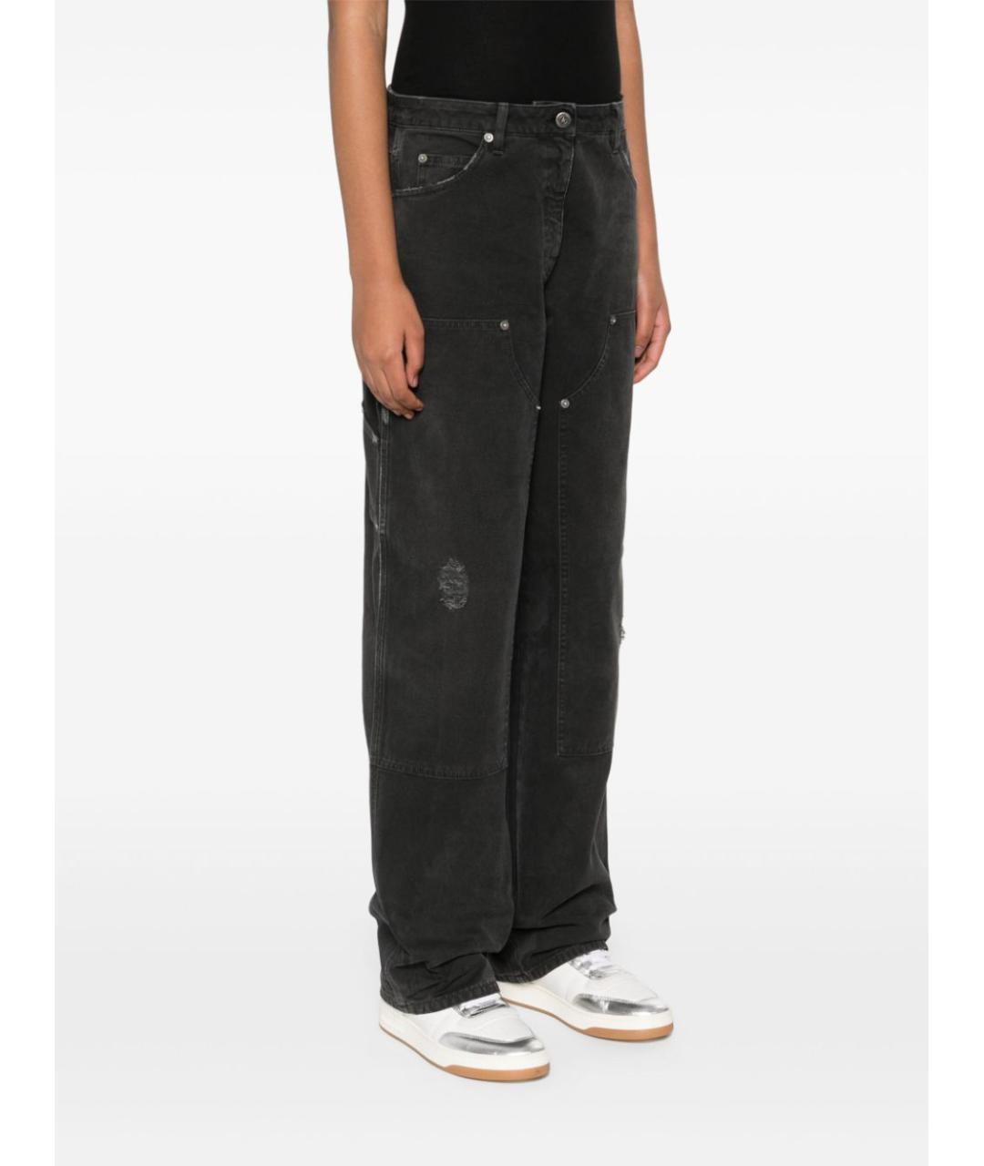 GOLDEN GOOSE DELUXE BRAND Черные полиэстеровые прямые брюки, фото 5