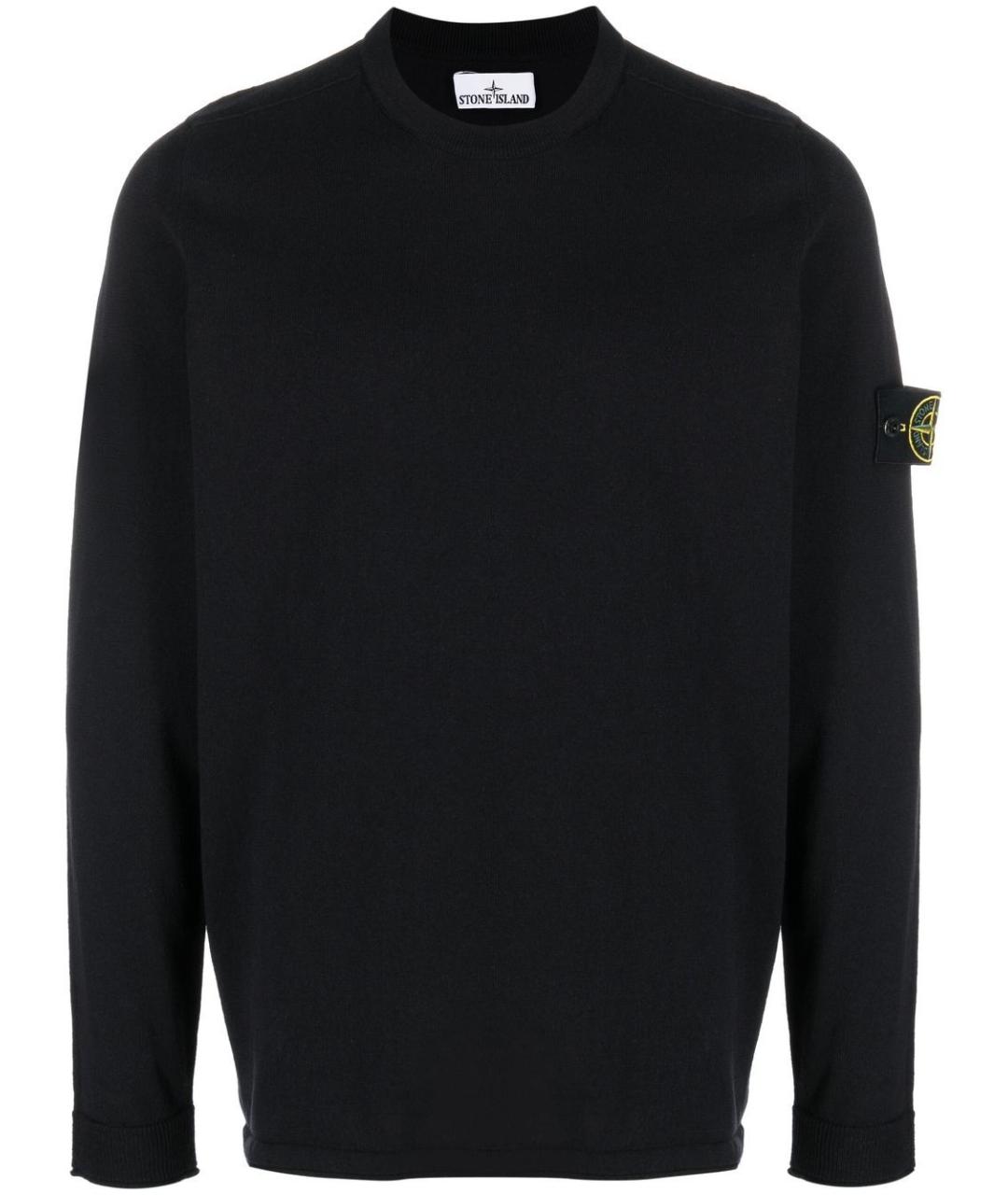 STONE ISLAND Темно-синий хлопковый джемпер / свитер, фото 1
