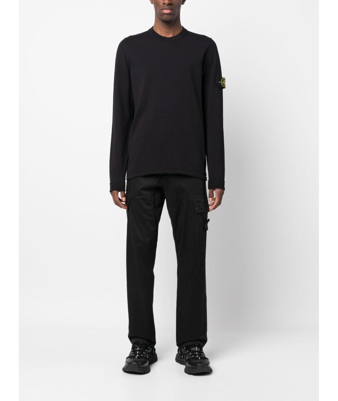 STONE ISLAND Темно-синий хлопковый джемпер / свитер, фото 2