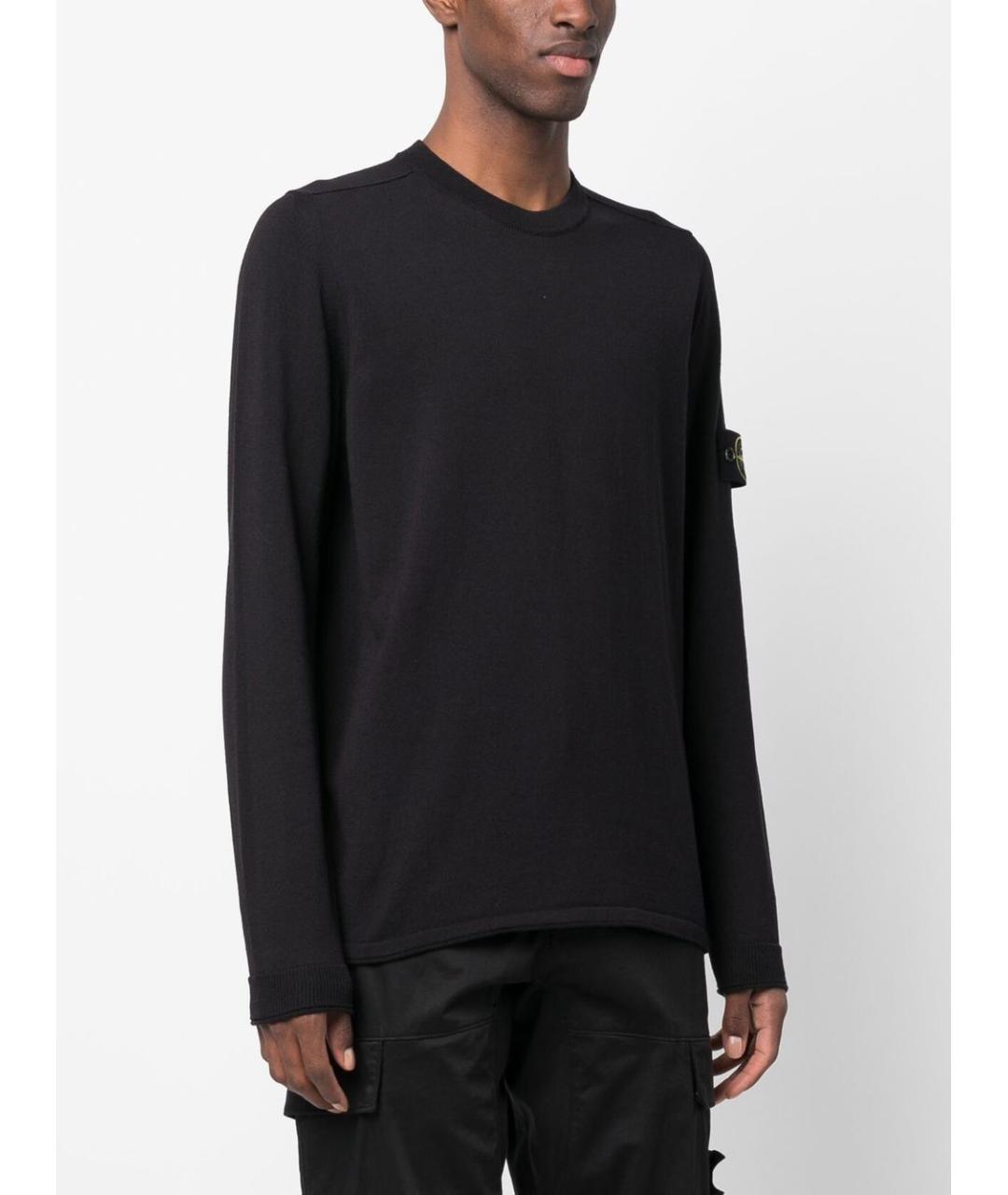 STONE ISLAND Темно-синий хлопковый джемпер / свитер, фото 4