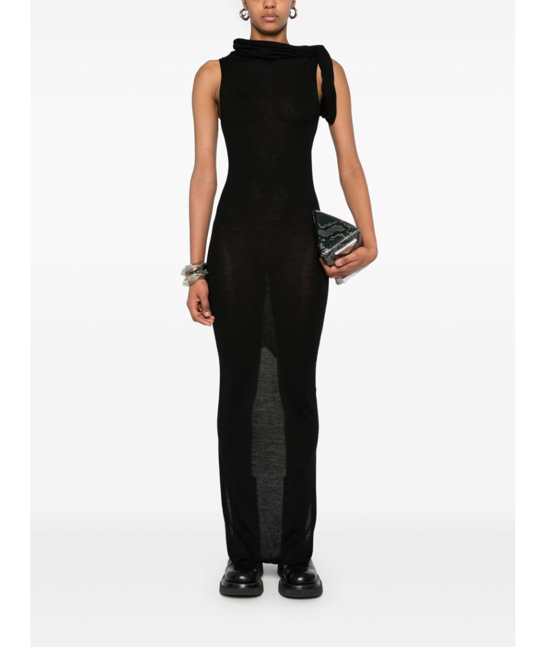 RICK OWENS Черное шерстяное повседневное платье, фото 4