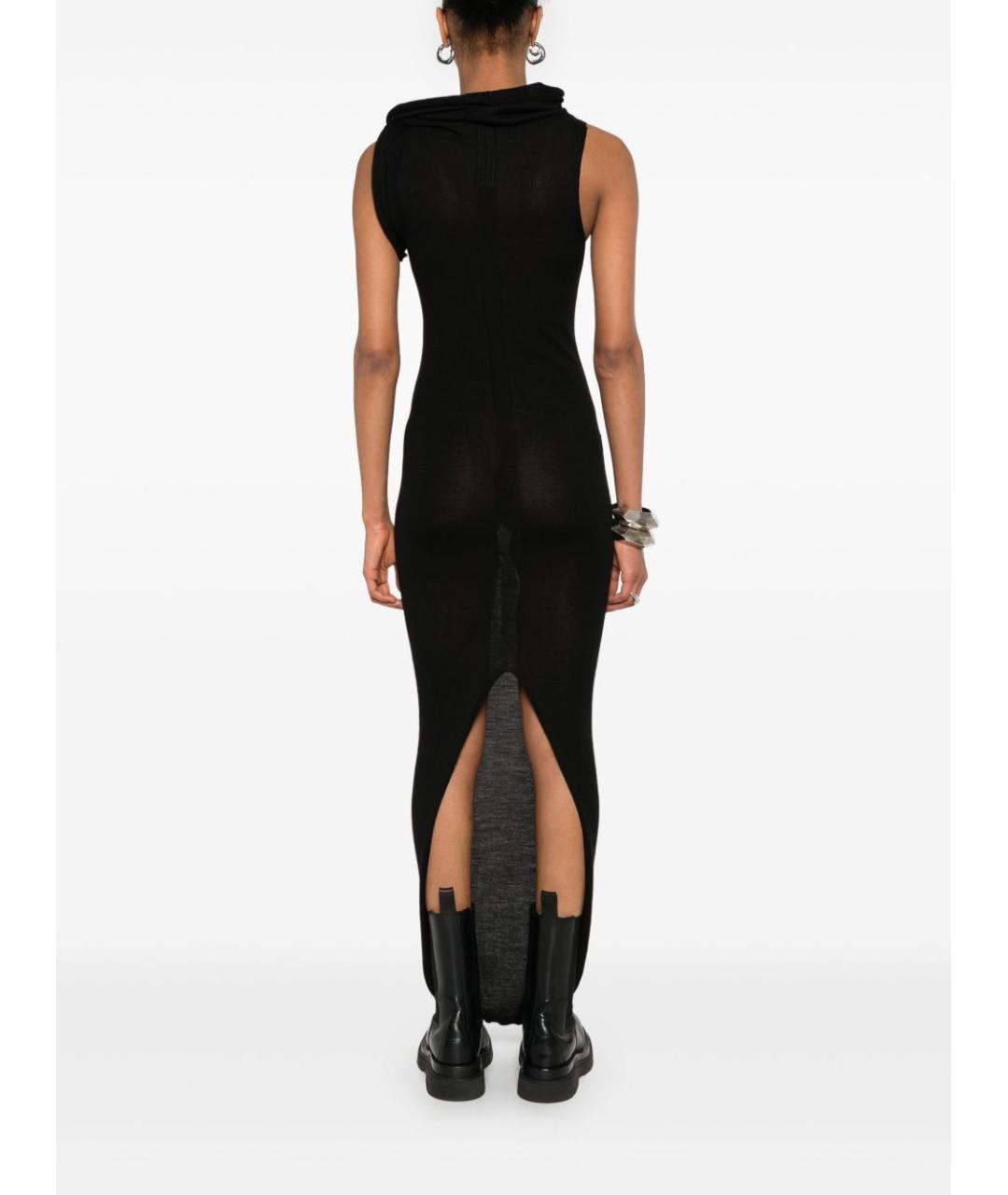 RICK OWENS Черное шерстяное повседневное платье, фото 5