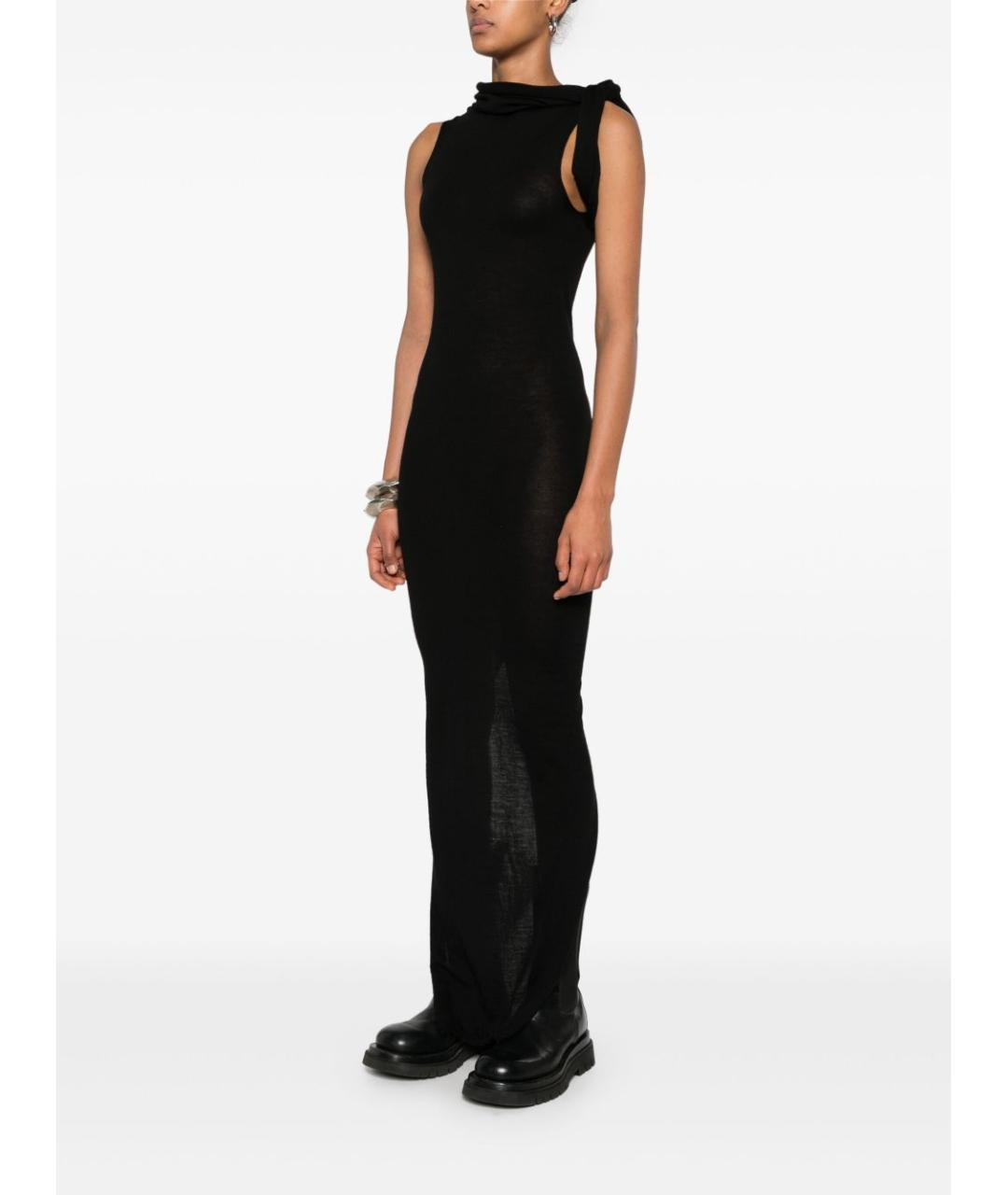 RICK OWENS Черное шерстяное повседневное платье, фото 3