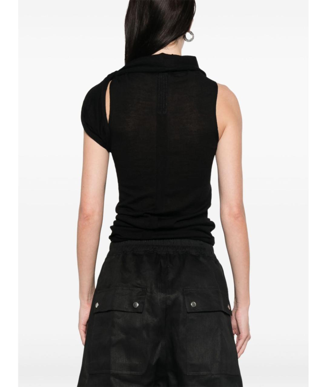 RICK OWENS Черная шерстяная майка, фото 2
