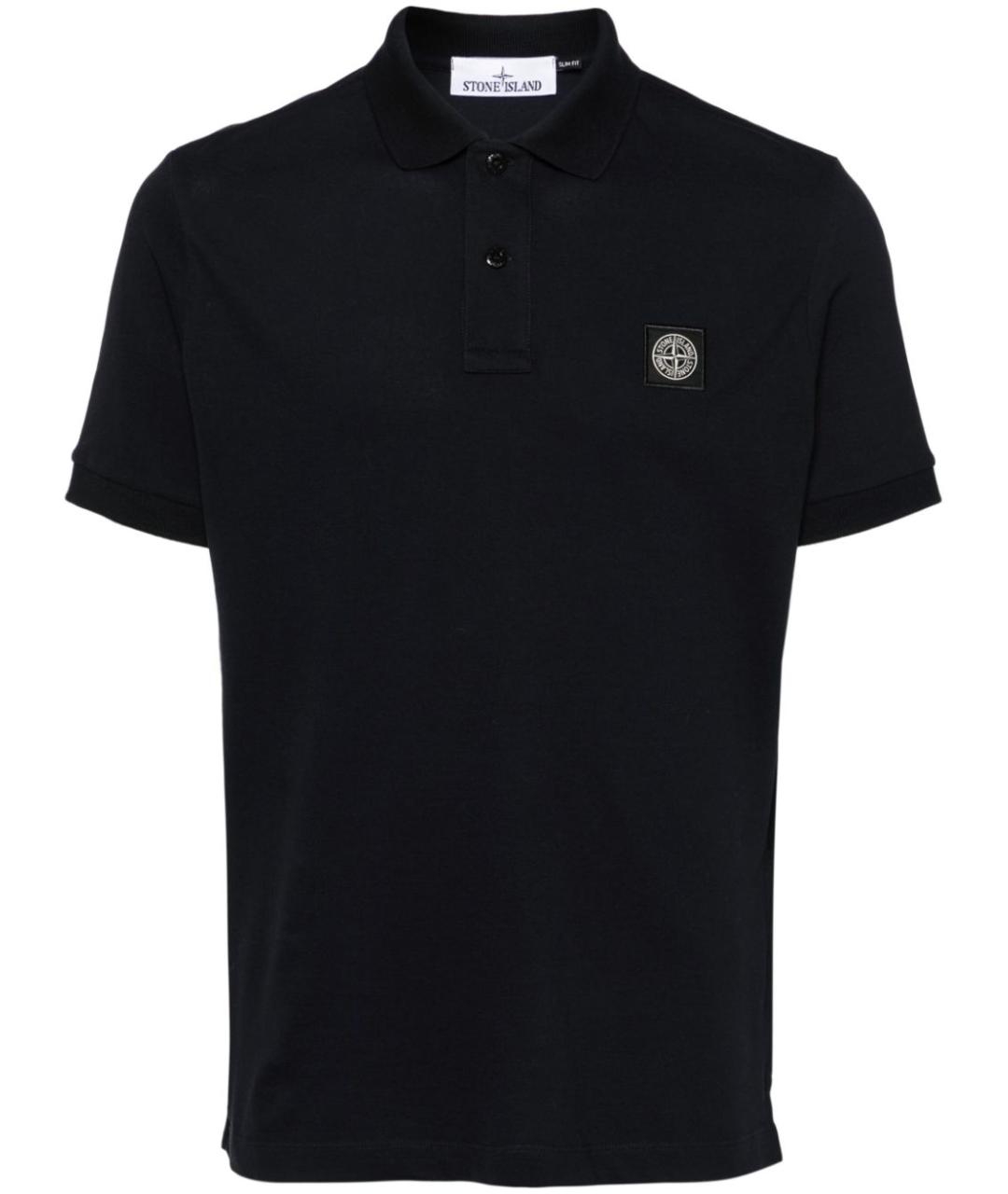 STONE ISLAND Темно-синяя хлопковая футболка, фото 1