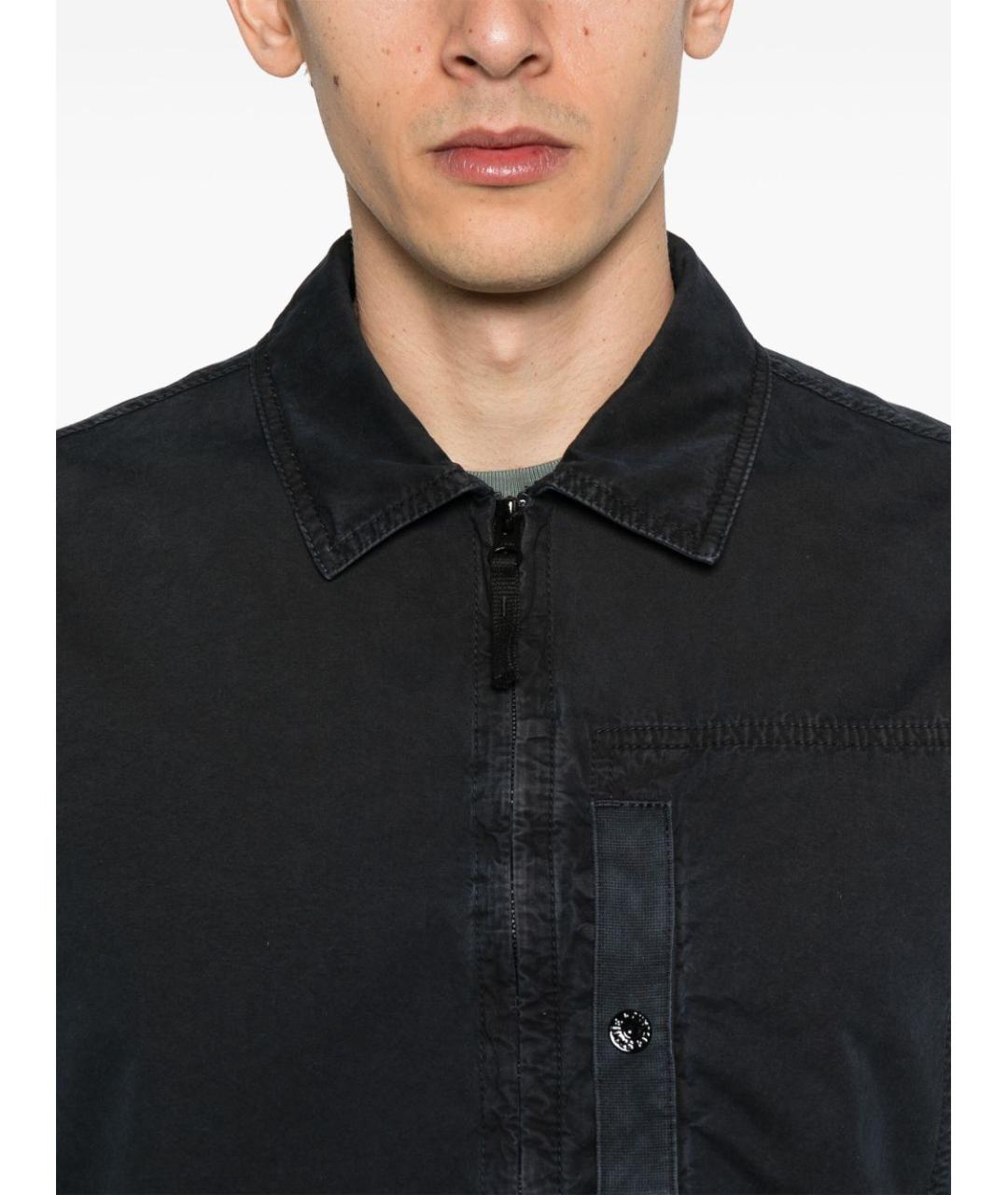 STONE ISLAND Темно-синяя хлопковая куртка, фото 4