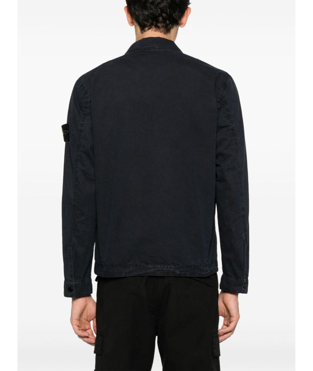 STONE ISLAND Темно-синяя хлопковая куртка, фото 3