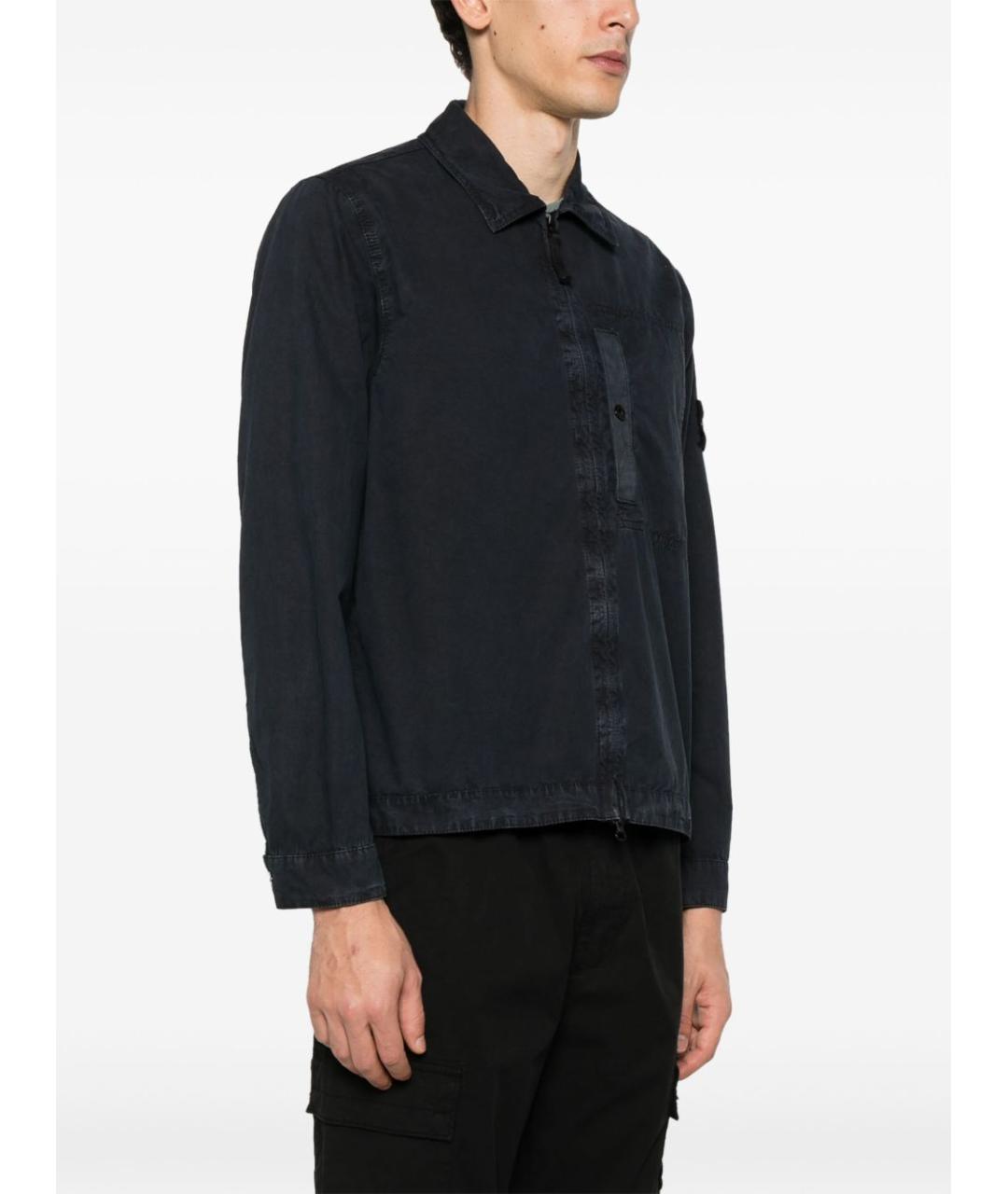 STONE ISLAND Темно-синяя хлопковая куртка, фото 5