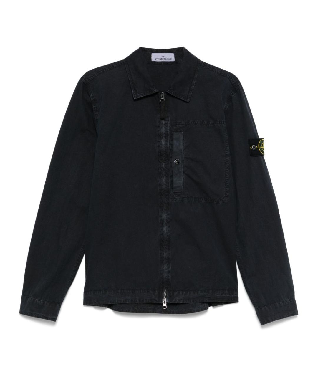 STONE ISLAND Темно-синяя хлопковая куртка, фото 1