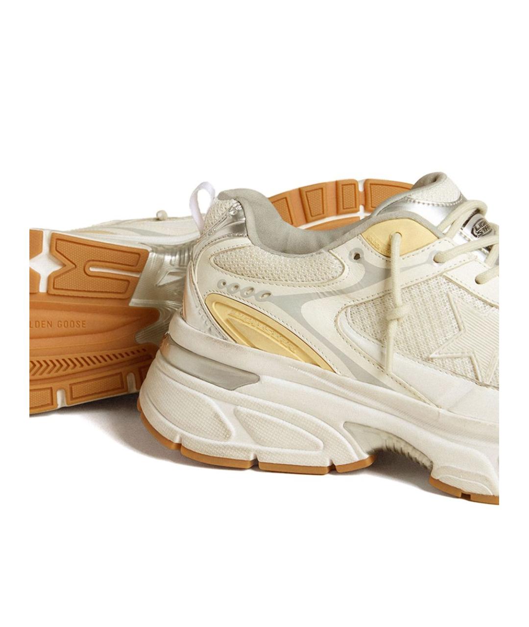GOLDEN GOOSE DELUXE BRAND Бежевые кожаные низкие кроссовки / кеды, фото 4