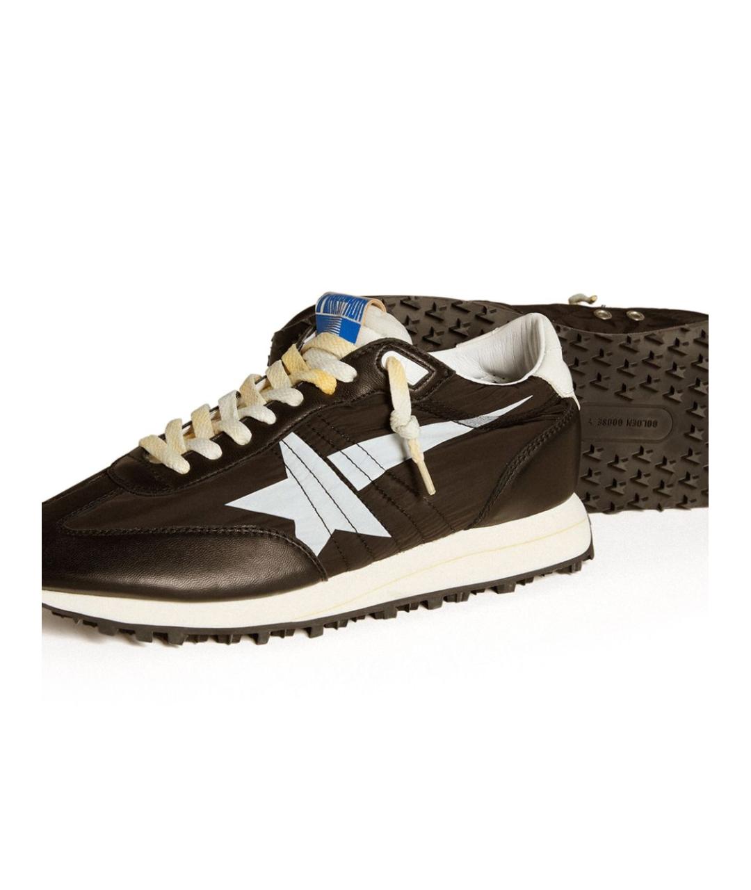 GOLDEN GOOSE DELUXE BRAND Коричневые кожаные низкие кроссовки / кеды, фото 4
