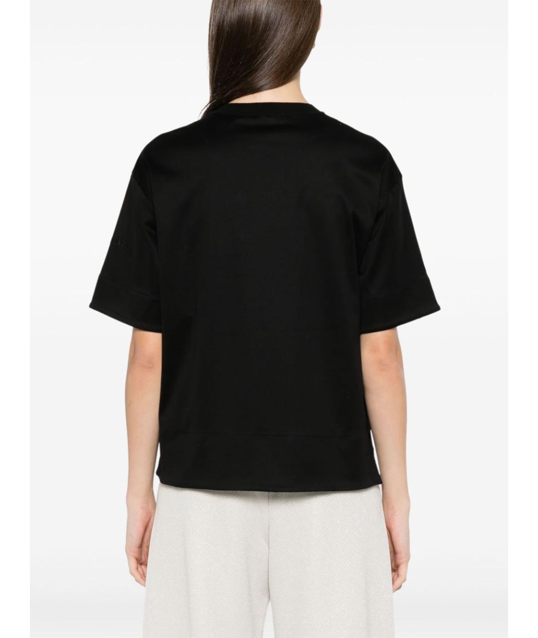 MAX MARA Черная хлопковая футболка, фото 4
