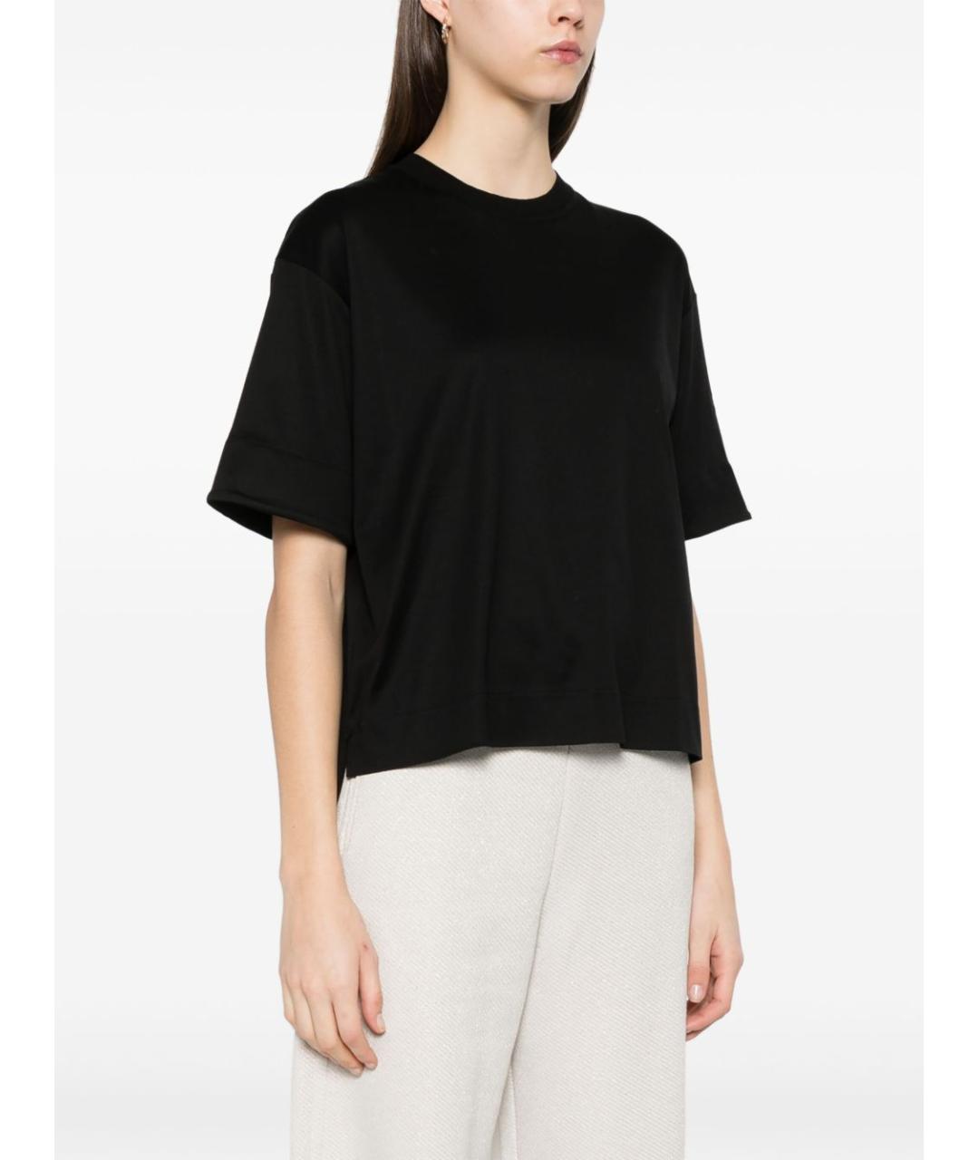 MAX MARA Черная хлопковая футболка, фото 2