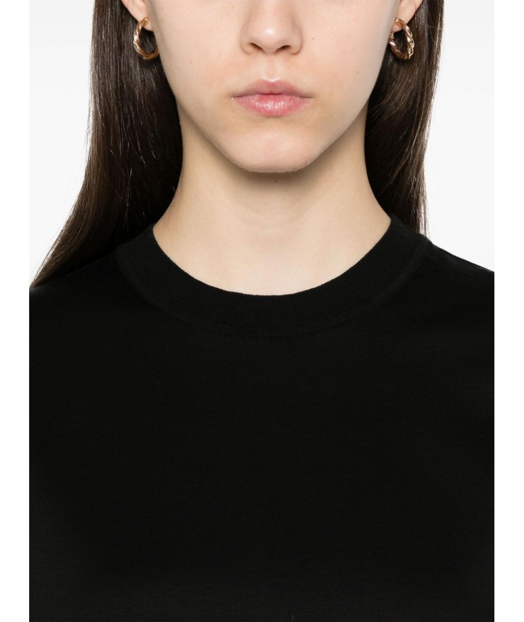 MAX MARA Черная хлопковая футболка, фото 5