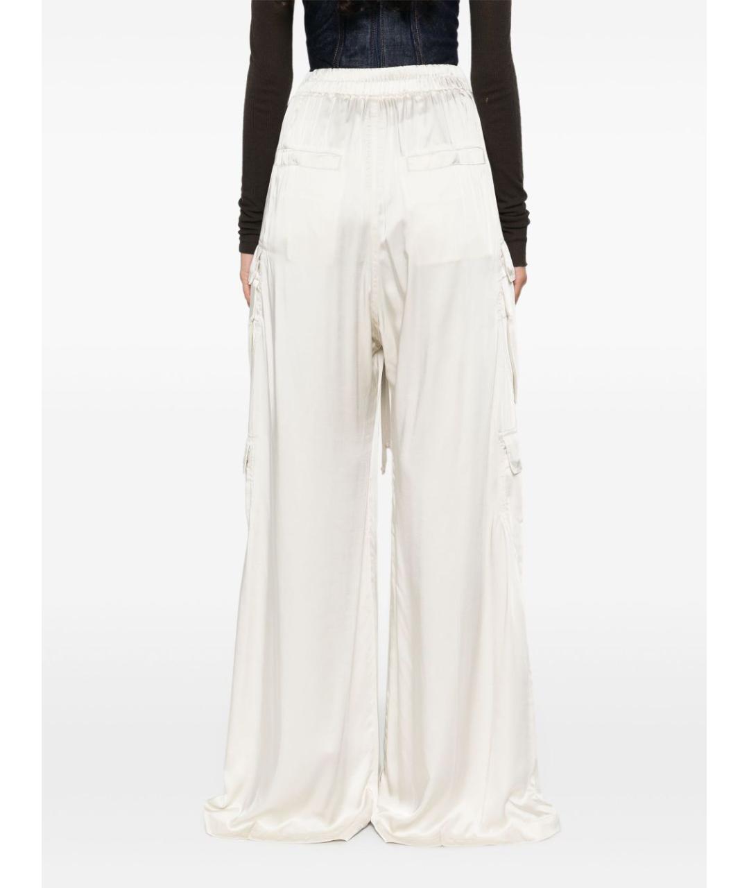 RICK OWENS Белые прямые брюки, фото 3