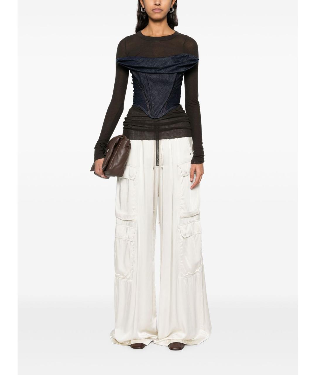 RICK OWENS Белые прямые брюки, фото 2