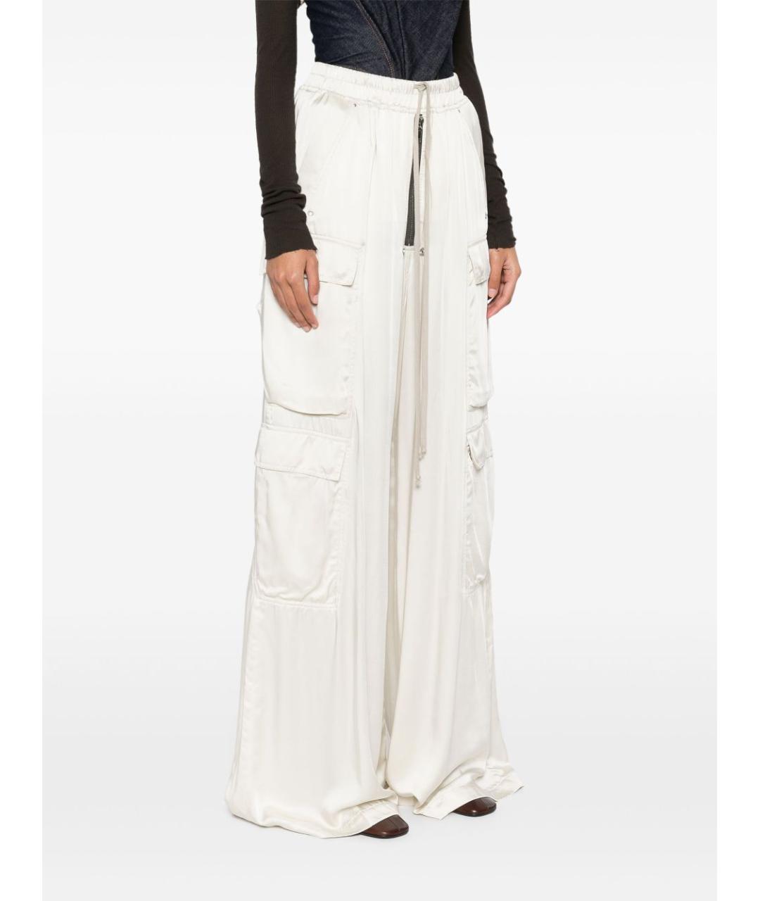 RICK OWENS Белые прямые брюки, фото 5