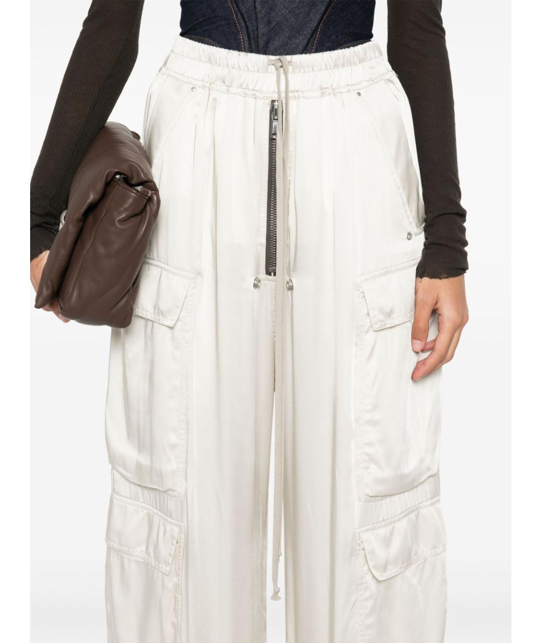 RICK OWENS Белые прямые брюки, фото 4