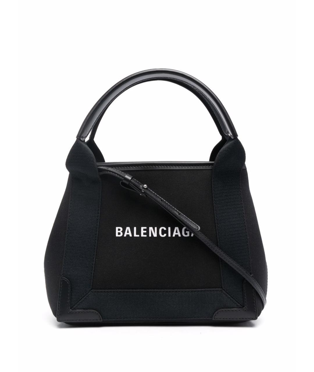BALENCIAGA Черная тканевая сумка тоут, фото 1