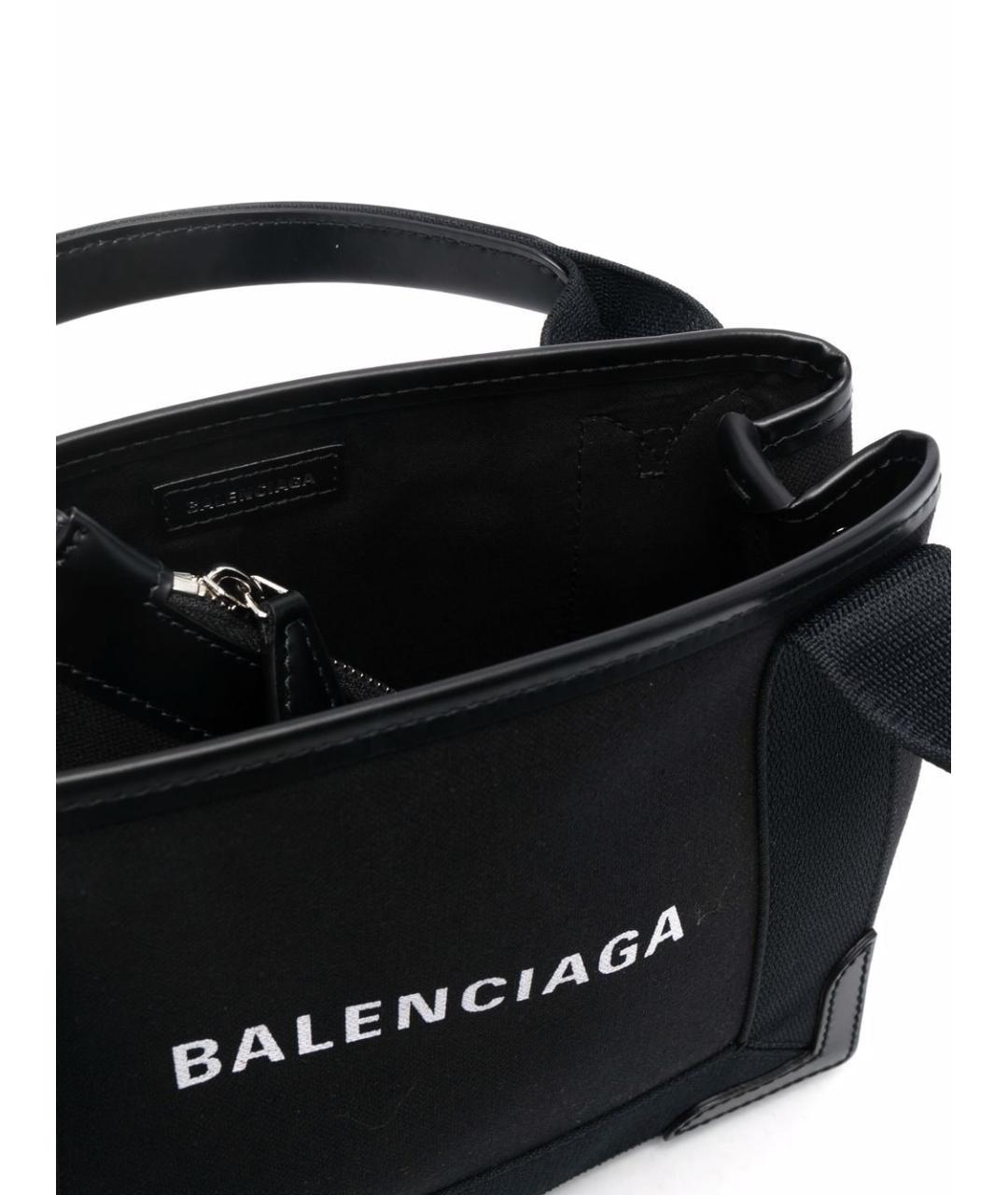 BALENCIAGA Черная тканевая сумка тоут, фото 5