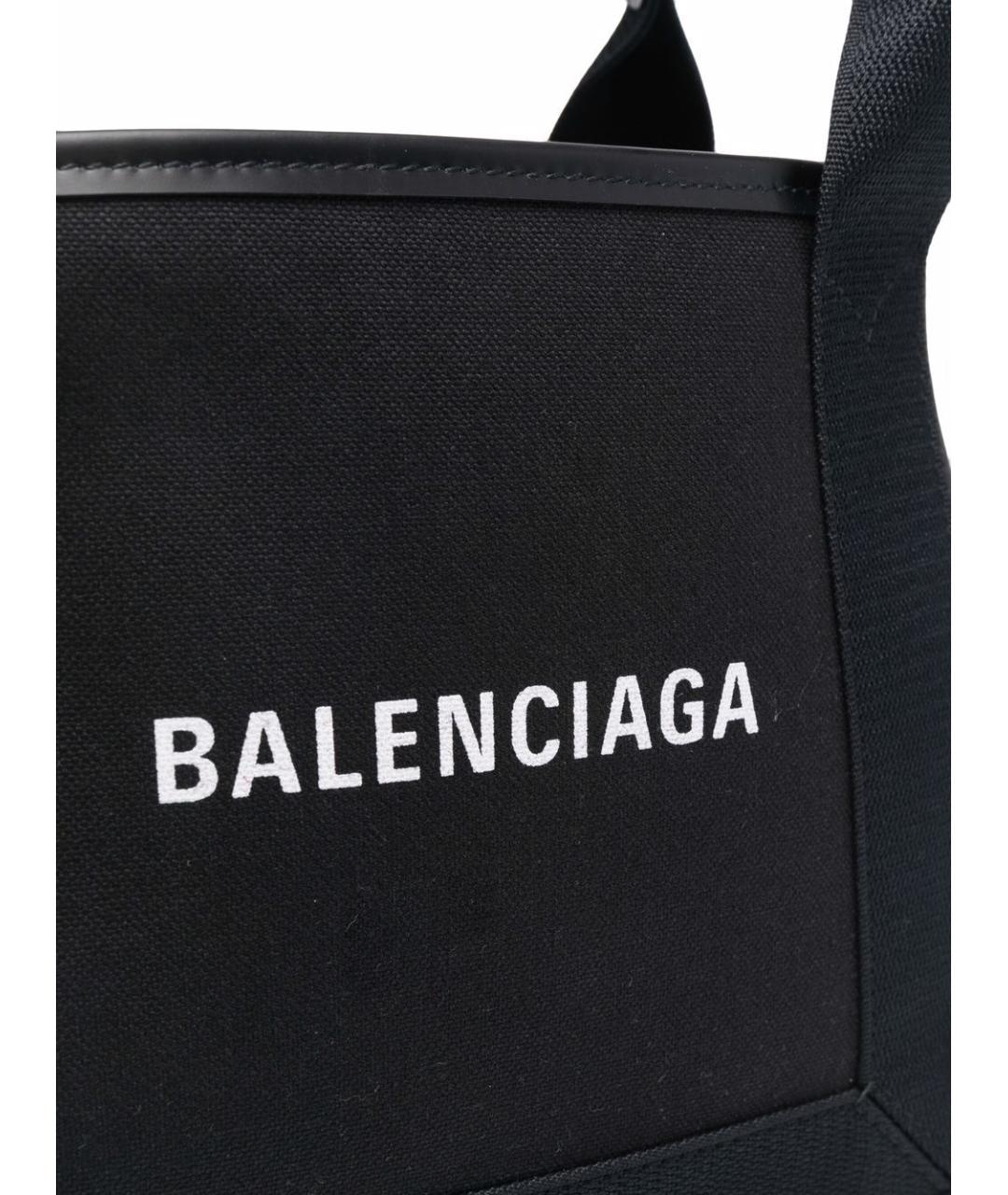 BALENCIAGA Черная тканевая сумка тоут, фото 4