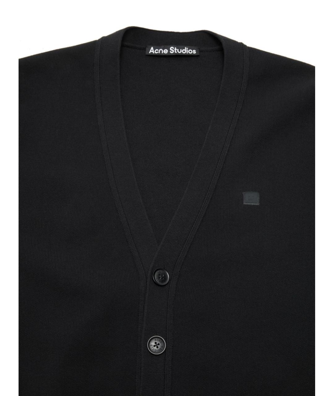 ACNE STUDIOS Черный хлопковый кардиган, фото 2