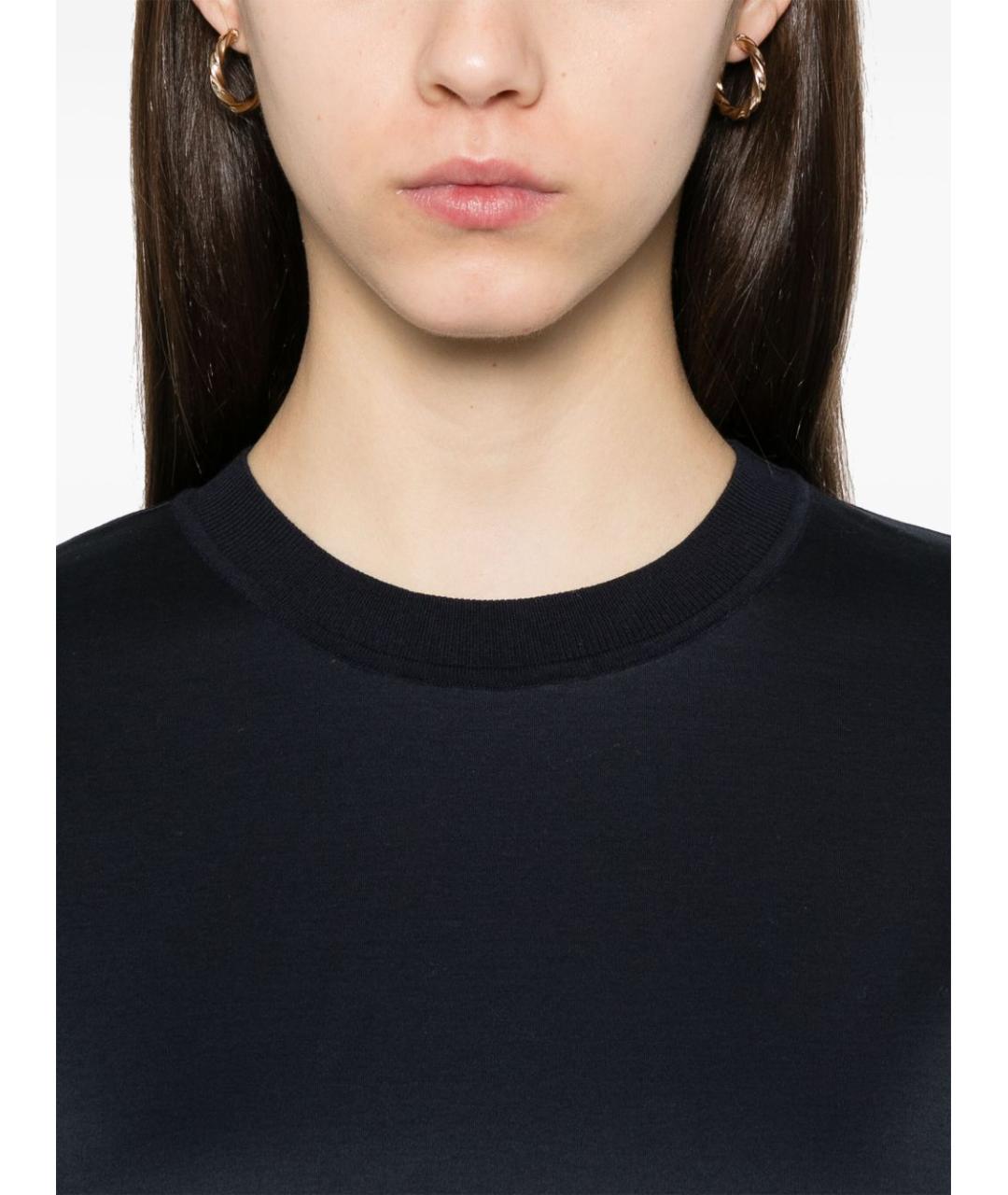 MAX MARA Темно-синяя хлопковая футболка, фото 3