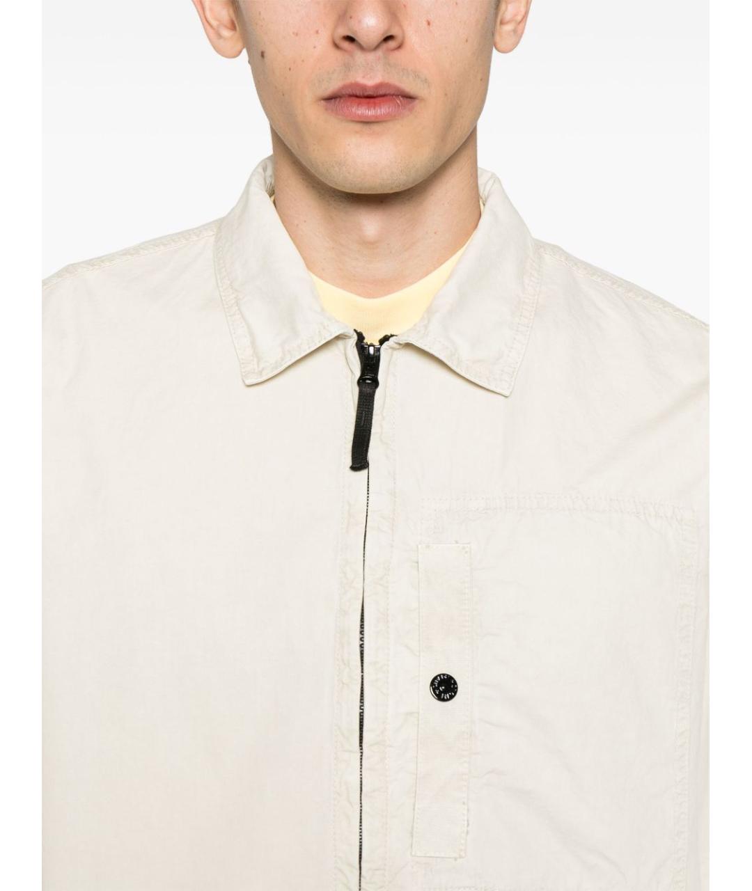 STONE ISLAND Бежевая хлопковая куртка, фото 4