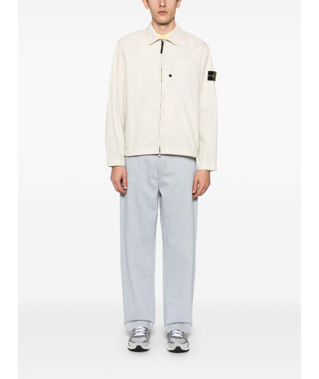 STONE ISLAND Бежевая хлопковая куртка, фото 2